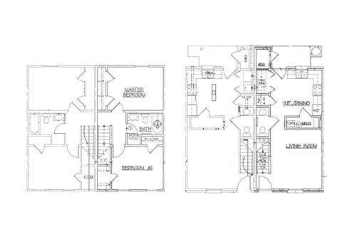 Floor plan for 2 beds, 1 bath, 875 sqft